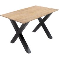 Esstisch 120x80cm Akazie massiv eichenfarben schweizer Kante X-Gestell schwarz dean Esstisch 120x80cm Akazie massiv eichenfarben schweizer Kante X-Gestell schwarz dean von SAM