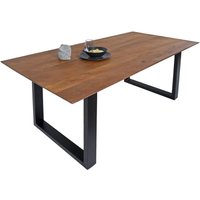 Esstisch 180x90cm Akazie massiv nussbaumfarben schweizer Kante U-Gestell ATLANTA von SAM