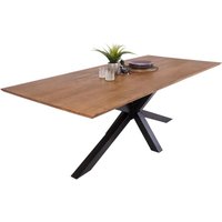 Esstisch 200x100cm Akazie massiv nussbaumfarben schweizer Kante Spider-Gestell abby von SAM