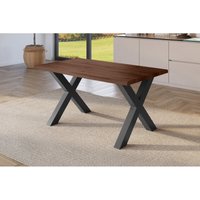Esstisch Baumkante Holz-Optik Nussbaum 120 x 80 X-Gestell schwarz JULIUS Esstisch Baumkante Holz-Optik Nussbaum 120 x 80 X-Gestell schwarz JULIUS von SAM