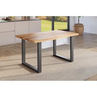 Esstisch Baumkante Holz-Optik Wildeiche 140 x 80 U-Gestell schwarz julius Esstisch Baumkante Holz-Optik Wildeiche 140 x 80 U-Gestell schwarz julius von SAM