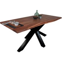 Esstisch Baumkante massiv Akazie Nussbaum 180 x 90 Spider-Gestell schwarz tim Esstisch Baumkante massiv Akazie Nussbaum 180 x 90 Spider-Gestell schwarz tim von SAM