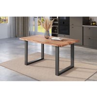 Esstisch Baumkante massiv Akazie natur 140 x 80 U-Gestell schwarz nick Esstisch Baumkante massiv Akazie natur 140 x 80 U-Gestell schwarz nick von SAM