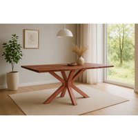 Esstisch Baumkante massiv Akazie nussbaum 200 x 100 cm Spider-Gestell Holz nussbaum PRAG von SAM