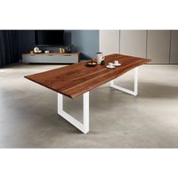 Esstisch Baumkante massiv Akazie nussbaum 220 x 100 weiß milo Esstisch Baumkante massiv Akazie nussbaum 220 x 100 weiß milo von SAM