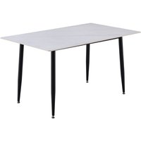 Esstisch Keramik weiß 140 x 80 Vierfuß-Gestell schwarz göteborg von SAM