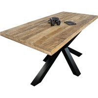 Esstisch Mango Massiv naturfarben 280 x 100 cm gerade Kanten Spider-Gestell schwarz rio Esstisch Mango Massiv naturfarben 280 x 100 cm gerade Kanten Spider-Gestell schwarz rio von SAM