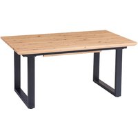 Esstisch Schweizer Kante eichenfarben 180(260) x 90 U-Gestell schwarz Bird von SAM