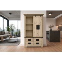 Highboard Vitrine Akazie massiv 90 x 45 x 150 cm eichefarben LIBRO Highboard Vitrine Akazie massiv 90 x 45 x 150 cm eichefarben LIBRO von SAM