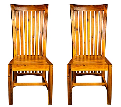 SAM® 2er Set Esszimmerstuhl Imke, Akazie-Holz, Holzstuhl für Esszimmer, pflegeleichtes Unikat von SAM