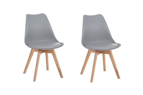 SAM 2er Set Esszimmerstuhl Lovelace | Farbe: Grau | Sitzschale Kunststoff & Sitzpolster Kunstleder | Stuhlbeine Massivholz Buche | 49 x 54 x 82 cm | Schalenstuhl skandinavischer Stil SAM 2er Set Esszimmerstuhl Lovelace | Farbe: Grau | Sitzschale Kunststoff & Sitzpolster Kunstleder | Stuhlbeine Massivholz Buche | 49 x 54 x 82 cm | Schalenstuhl skandinavischer Stil von SAM