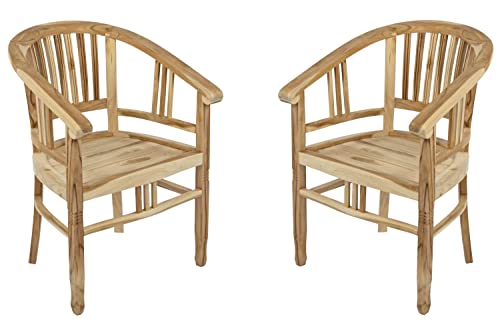 SAM 2er Set Teak-Holz Massiv Gartensessel Moreno, Stuhl mit Armlehnen, für Balkon, Terrasse von SAM