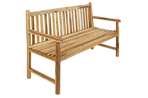 SAM 3-Sitzer Gartenbank Caracas, 150 cm, Teak-Holz, Massive Holzbank, ideal für den Balkon oder Garten braun von SAM