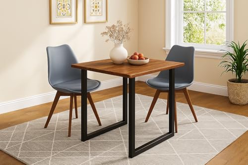 SAM 3-TLG. Essgruppe Quinn | Esstisch mit 2 Stühlen | 90x90 cm | Esstisch mit echter Baumkante | Akazienholz massiv + Nussbaumfarben | U-Gestell Schwarz | 2X Schalenstuhl Grau SAM 3-TLG. Essgruppe Quinn | Esstisch mit 2 Stühlen | 90x90 cm | Esstisch mit echter Baumkante | Akazienholz massiv + Nussbaumfarben | U-Gestell Schwarz | 2X Schalenstuhl Grau von SAM