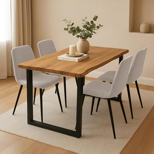 SAM 5 TLG. Essgruppe Josy | 120 x 80 cm | Holz Wildeiche-Optik | Stuhl Susi Creme | U-Gestell Schwarz | Kleiner Esstisch mit 4 Stühlen | Esszimmertisch/Küchentisch/Holztisch | Esszimmer SAM 5 TLG. Essgruppe Josy | 120 x 80 cm | Holz Wildeiche-Optik | Stuhl Susi Creme | U-Gestell Schwarz | Kleiner Esstisch mit 4 Stühlen | Esszimmertisch/Küchentisch/Holztisch | Esszimmer von SAM