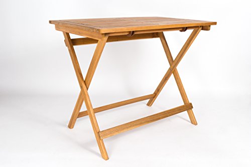 SAM Akazien-Holz Massiv Gartentisch 80x60 cm, für Ihren Balkon, Terrasse oder Garten von SAM