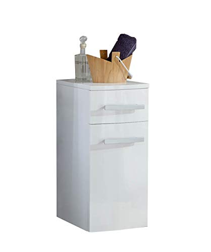SAM Bad-Unterschrank Genf, Hochglanz weiß, mit 2 Schubladen, pflegeleichtes Badmöbel, Waschtischunterschrank mit Soft-Close, 35 x 60 x 35 cm von SAM