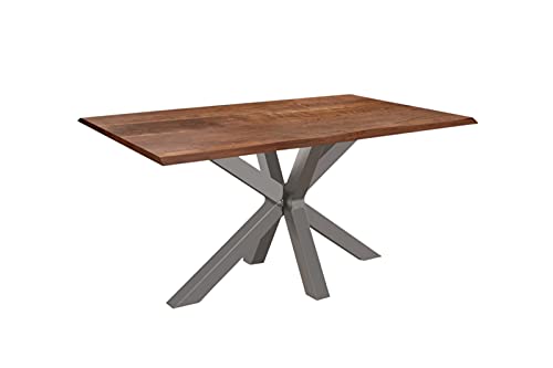 SAM Baumkantentisch 180 x 90 cm Spyro, Akazienholz nussbaumfarben & massiv, Esszimmertisch mit silbernem Spider-Metallgestell, Platte 26 mm SAM Baumkantentisch 180 x 90 cm Spyro, Akazienholz nussbaumfarben & massiv, Esszimmertisch mit silbernem Spider-Metallgestell, Platte 26 mm von SAM