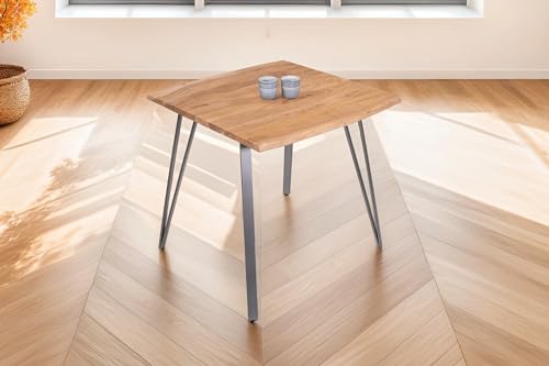 SAM Baumkantentisch 90x90 cm Celia, Akazienholz naturfarben + massiv, echte Baumkante, Esstisch aus Massivholz, Esszimmertisch mit Metallgestell Silber SAM Baumkantentisch 90x90 cm Celia, Akazienholz naturfarben + massiv, echte Baumkante, Esstisch aus Massivholz, Esszimmertisch mit Metallgestell Silber von SAM