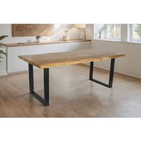 SAM - Esstisch Baumkante Akazie massiv eichenfarben 240 x 100 U-Gestell schwarz cali von SAM
