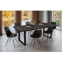 SAM - Esstisch Baumkante Holz-Optik Grau 220 x 100 U-Gestell schwarz josy von SAM