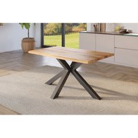 SAM - Esstisch Baumkante Holz-Optik Wildeiche 140 x 80 Spider-Gestell schwarz julius von SAM