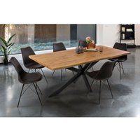 SAM - Esstisch Baumkante Holz-Optik Wildeiche 200 x 100 Spider-Gestell schwarz josy von SAM