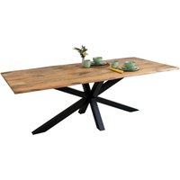 SAM - Esstisch Baumkante Massiv Mango naturfarben 200 x 100 schwarz Spider-Gestell Tiger von SAM