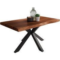 SAM - Esstisch Baumkante massiv Akazie Nussbaum 120 x 80 Spider-Gestell schwarz atlas SAM - Esstisch Baumkante massiv Akazie Nussbaum 120 x 80 Spider-Gestell schwarz atlas von SAM