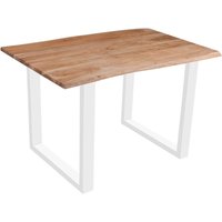 SAM - Esstisch Baumkante massiv Akazie eichefarben 120 x 80 cm weiß derek von SAM