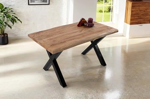 SAM Esstisch Cali | 120 x 80 cm | Mangoholz | Farbe: Natur/rau | X-Gestell Metall Schwarz | Massivholz mit echter Baumkante | pflegeleichter Baumkantentisch/Esszimmertisch SAM Esstisch Cali | 120 x 80 cm | Mangoholz | Farbe: Natur/rau | X-Gestell Metall Schwarz | Massivholz mit echter Baumkante | pflegeleichter Baumkantentisch/Esszimmertisch von SAM