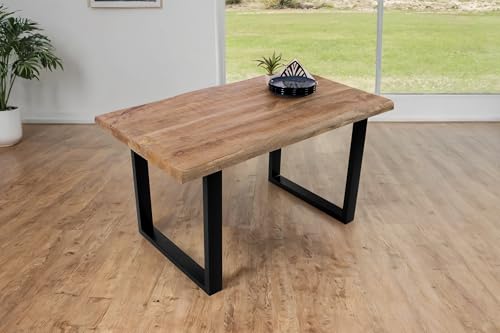 SAM Esstisch Cali | 140 x 80 cm | Mangoholz | Farbe: Natur/rau | U-Gestell Metall Schwarz | Massivholz mit echter Baumkante | pflegeleichter Baumkantentisch/Esszimmertisch SAM Esstisch Cali | 140 x 80 cm | Mangoholz | Farbe: Natur/rau | U-Gestell Metall Schwarz | Massivholz mit echter Baumkante | pflegeleichter Baumkantentisch/Esszimmertisch von SAM