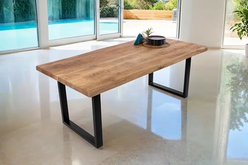 SAM Esstisch Cali | 180 x 90 cm | Mangoholz | Farbe: Natur/rau | U-Gestell Metall Schwarz | Massivholz mit echter Baumkante | pflegeleichter Baumkantentisch/Esszimmertisch SAM Esstisch Cali | 180 x 90 cm | Mangoholz | Farbe: Natur/rau | U-Gestell Metall Schwarz | Massivholz mit echter Baumkante | pflegeleichter Baumkantentisch/Esszimmertisch von SAM