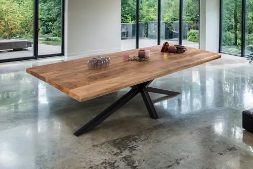 SAM Esstisch Cali | 260 x 100 cm | Mangoholz | Farbe: Natur/rau | Spider-Gestell Metall Schwarz | Massivholz mit echter Baumkante | pflegeleichter Baumkantentisch/Esszimmertisch SAM Esstisch Cali | 260 x 100 cm | Mangoholz | Farbe: Natur/rau | Spider-Gestell Metall Schwarz | Massivholz mit echter Baumkante | pflegeleichter Baumkantentisch/Esszimmertisch von SAM
