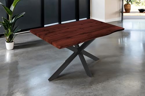 SAM Esstisch Josy | 120 x 80 cm | Holz Nussbaum-Optik | Spider-Gestell Metall schwarz | 40 mm Tischplatte mit Baumkante | Tisch für Esszimmer & Küche SAM Esstisch Josy | 120 x 80 cm | Holz Nussbaum-Optik | Spider-Gestell Metall schwarz | 40 mm Tischplatte mit Baumkante | Tisch für Esszimmer & Küche von SAM