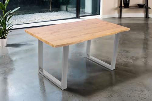 SAM Esstisch Josy | 160 x 85 cm | Holz Wildeiche-Optik | U-Gestell Metall Silber | 40 mm Tischplatte mit Baumkante | Tisch für Esszimmer & Küche SAM Esstisch Josy | 160 x 85 cm | Holz Wildeiche-Optik | U-Gestell Metall Silber | 40 mm Tischplatte mit Baumkante | Tisch für Esszimmer & Küche von SAM