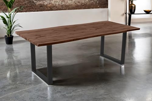 SAM Esstisch Josy | 220 x 100 cm | Holz Nussbaum-Optik | U-Gestell Metall schwarz | 40 mm Tischplatte mit Baumkante | Tisch für Esszimmer & Küche SAM Esstisch Josy | 220 x 100 cm | Holz Nussbaum-Optik | U-Gestell Metall schwarz | 40 mm Tischplatte mit Baumkante | Tisch für Esszimmer & Küche von SAM