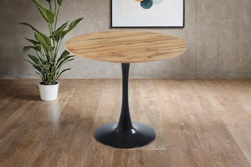 SAM Esstisch Stockholm | Tisch rund Ø 90 cm | Holz Wildeiche-Optik | Gerade Kante | Tulpenfuß Metall schwarz | Moderner Beistelltisch/Bistrotisch für Esszimmer & Küche SAM Esstisch Stockholm | Tisch rund Ø 90 cm | Holz Wildeiche-Optik | Gerade Kante | Tulpenfuß Metall schwarz | Moderner Beistelltisch/Bistrotisch für Esszimmer & Küche von SAM