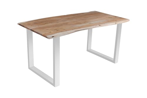 SAM Esszimmertisch 180x90 cm Quarto, echte Baumkante, eichefarben, massiver Esstisch aus Akazienholz, Metallbeine Silber, Baumkantentisch SAM Esszimmertisch 180x90 cm Quarto, echte Baumkante, eichefarben, massiver Esstisch aus Akazienholz, Metallbeine Silber, Baumkantentisch von SAM