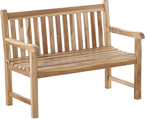 SAM Gartenbank Java, 2-Sitzer Sitzbank 120 cm, Teakholz massiv, Holzbank für Balkon, Terrasse, Wintergarten oder Garten, pflegeleichtes Unikat, Holzbank, Gartenmöbel von SAM