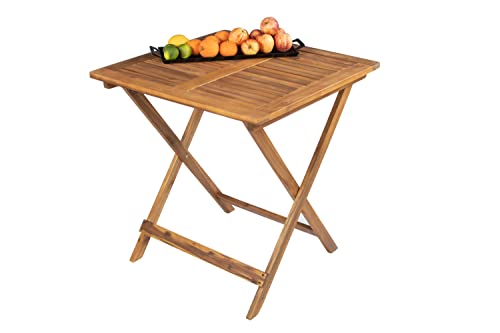 SAM Gartentisch Camelia, Akazienholz massiv & geölt, Klapptisch 70x70 cm, Holztisch für Balkon, Terrasse, Wintergarten oder Garten, pflegeleichtes Unikat von SAM