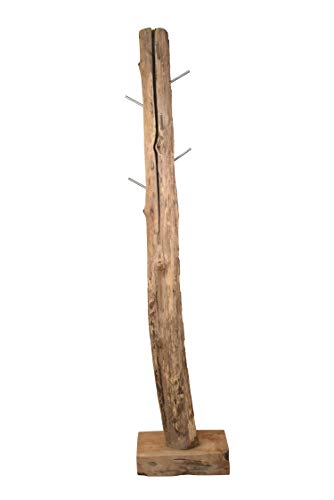 SAM Kleiderständer Tyke aus Teakholz, naturbelassen, Garderobenständer aus Massivholz, Unikat, Garderobe ca. 40 x 25 x 185 cm von SAM