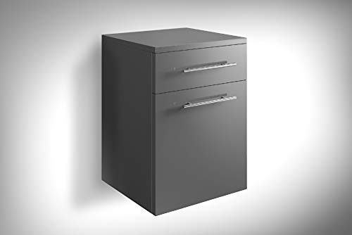 SAM Möbel Outlet Unterschrank Veritas | Hochglanz grau | 53 x 40 x 35 cm | Badmöbel | Kombinierbar von SAM