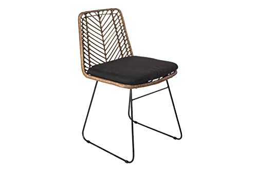 SAM Rattanstuhl Kairo, Farbe Dunkelbraun, Esszimmerstuhl inklusive Sitzkissen, Korbstuhl mit Metallfüßen, Geflechtstuhl/Eisenstuhl im Retro-Design SAM Rattanstuhl Kairo, Farbe Dunkelbraun, Esszimmerstuhl inklusive Sitzkissen, Korbstuhl mit Metallfüßen, Geflechtstuhl/Eisenstuhl im Retro-Design von SAM