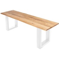 SAM - Sitzbank Baumkante 120 cm Eichenholz massiv weiß enrico von SAM