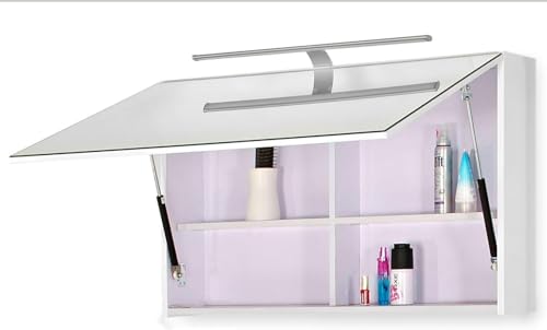 SAM Spiegelschrank Zürich Deluxe 130 cm, Hochglanz weiß, Badspiegel-Schrank mit Klapptür, pflegeleichtes Badmöbel mit MDF SAM Spiegelschrank Zürich Deluxe 130 cm, Hochglanz weiß, Badspiegel-Schrank mit Klapptür, pflegeleichtes Badmöbel mit MDF von SAM