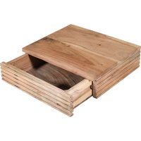 SAM - Steckboard mit Baumkante Schubladenregal Akazie massiv natur gerillt 30 x 25 x 8 cm leona von SAM