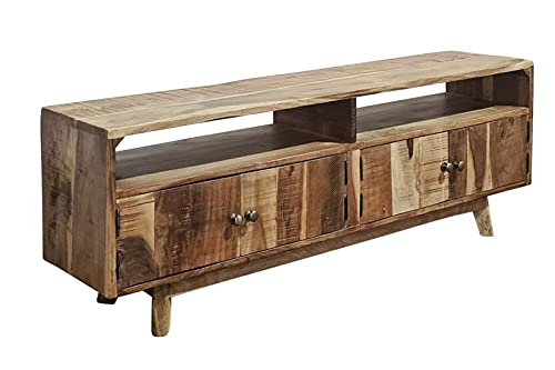 SAM TV-Schrank Nagar 3, Akazienholz massiv & naturfarben, Lowboard mit 4 Holztüren & 2 offenen Fächer, Griffe aus Metall, TV-Board 130 x 30 x 45 cm SAM TV-Schrank Nagar 3, Akazienholz massiv & naturfarben, Lowboard mit 4 Holztüren & 2 offenen Fächer, Griffe aus Metall, TV-Board 130 x 30 x 45 cm von SAM