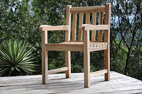SAM Teak-Holz Gartenstuhl, Sessel mit Armlehnen, aus Massivholz, Balkon, Terrasse oder Garten, angenehmer Sitzkomfort von SAM