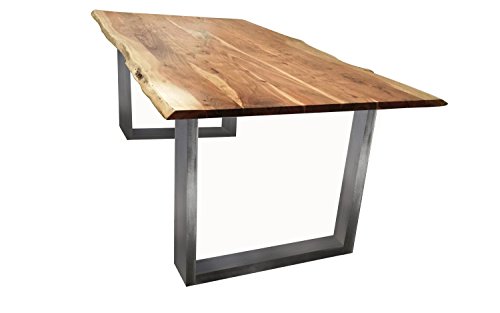 SAM Tisch mit Baumkante Gestell silbern - 200 x 100 cm von SAM